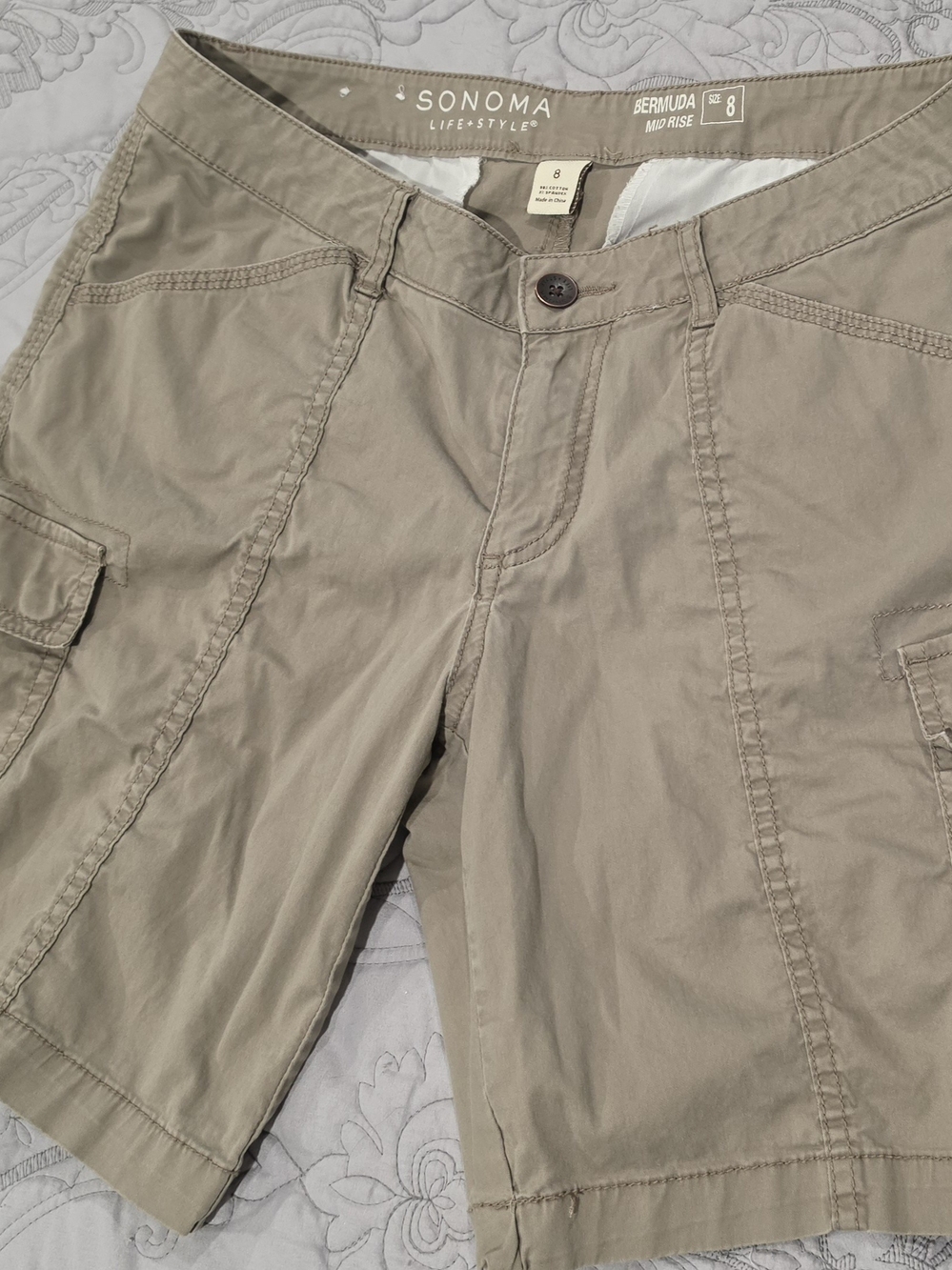 Sonoma Life+Style Bermuda Cargo Shorts - Khaki